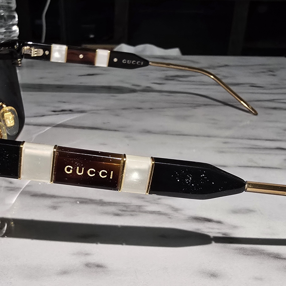 Gucci Black and Gold Sunglasses - GG0603S - Used - Picture 8 of 11